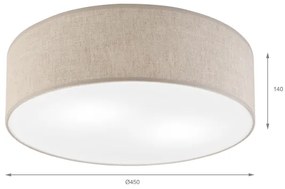 Plafonieră SIRJA, 2 x E27, 15W, 230V, diametru 45 cm, bej