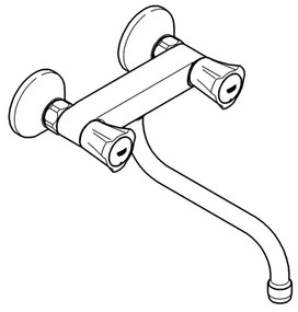 GROHE 31187001 - Baterie pentru chiuvetă COSTA L, montare pe perete, 200 mm, crom lucios