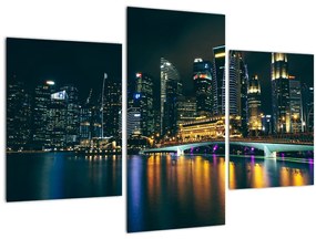 Tablou - Singapore noaptea (90x60 cm)