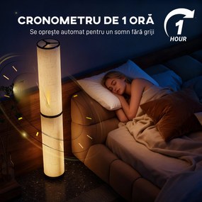 HOMCOM Lampă de Podea cu Telecomandă și Reglaj Temperatură 3000-6000K, Abajur din Material Textil, Ø20x135 cm, Bej | Aosom Romania