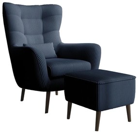 Fotoliu cu suport picioare Veneza VZ2 (marin + negru). 1099398