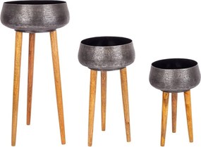 Ghivece decorative 3 buc. din metal handmade ø 37,5 cm Varanasi – Bizzotto