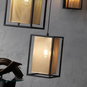 Lustră pe cablu ONLI MALIK 1xE27/22W/230V auriu/negru