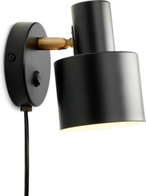 Halo Design 746880 - Aplică de perete cu spot VOGUE 1xE27/40W/230V, negru/alamă