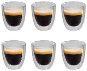 50831 vidaXL Pahar termic perete dublu pentru cafea espresso, 6 buc., 80 ml