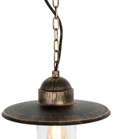 Lampă suspendată rustică pentru exterior auriu antic IP44 - Kansas