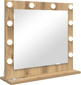 vidaXL Oglindă de toaletă Dreptunghiular Stejar Sonoma 60 x 55 x 18 cm