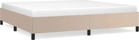 vidaXL Cadru de pat, cappuccino, 200x200 cm, piele ecologică