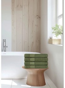Prosoape verde-închis 4 buc. din bumbac din frotir 50x100 cm – Good Morning