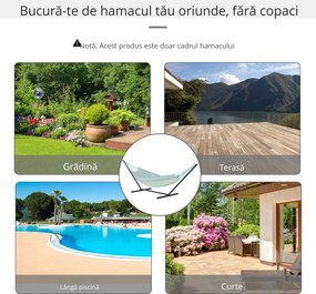 Outsunny Suport pentru Hamac, Capacitate Maximă 150Kg, Structură din Metal Rezistent, Negru, 360x92x115cm | Aosom Romania