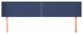 Tablie de pat cu aripioare, albastru, 203x16x78 88 cm textil 1, Albastru, 203 x 16 x 78 88 cm