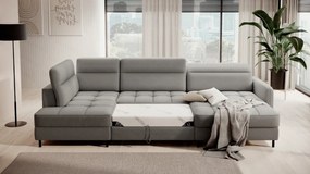 Canapea modulara, extensibila, cu spatiu pentru depozitare, 306x100x165 cm, Berrto R01, Eltap (Culoare: Gri / Raquel 04)