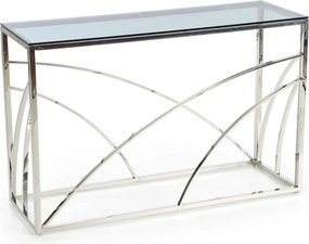 Consola KN5, negru fumuriu/crom, sticla securizata/otel, 120x40x78 cm