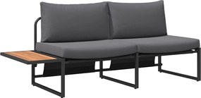 vidaXL Canapea de grădină cu pernă Antracit 200,5 x 70 x 85,5 cm Oțel