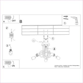Lustră aplicată Sollux SL.1475 EMBER 5xE27/15W/230V alb/bej/fag