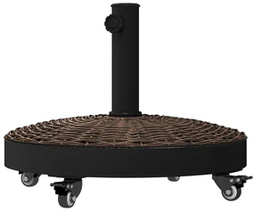 Outsunny Bază pentru Umbrelă de Grădină Rotundă cu 4 Roți și Frâne, Ø52x41 cm, Bronz | Aosom Romania