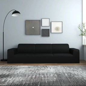 332935 vidaXL Husă elastică pentru canapea cu 4 locuri poliester jersey negru