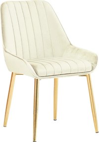 Scaun de dining, bej ţesătură Velvet/gold crom-auriu, PERLIA