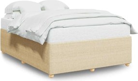 vidaXL Cadru de pat fără saltea, crem, 160x200 cm, textil