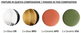 Lustra cu 6 pendule design italian realizat manual din ceramica si sticla AFOXÉ Mix