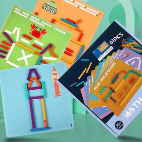 Jucărie educativă din lemn, puzzle abac, aritmetică