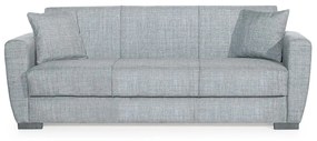 Canapea DOLCE extensibila, 3 locuri, cu arcuri si lada depozitare, gri deschis, 214x73x80 cm
