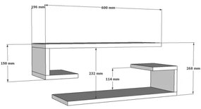 SET 2x etajeră de perete ELDO albă