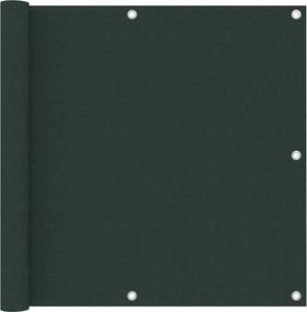 vidaXL Paravan de balcon, verde închis, 90x600 cm, țesătură oxford