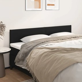 345832 vidaXL Tăblii de pat, 2 buc, negru, 90x5x78/88 cm, piele ecologică