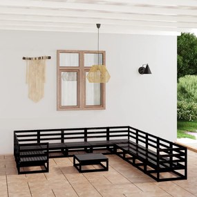 vidaXL Set mobilier de grădină, 12 piese, lemn masiv de pin