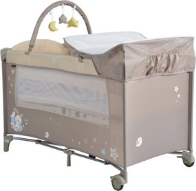 Patut pliant transformabil in tarc copii NOVOKIDS™ Sleepy NEST, 60X120 cm, 2 Niveluri, Masa infasat, Jucarie Carusel cu jucarii din plus, Fermoar