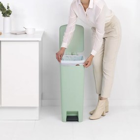 Coș cu pedală Brabantia StepUp 1005558, 40 L, Materiale ecologice, Deschidere mare, Verde deschis