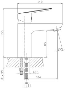 Baterie de lavoar Aqualine LOTTA negru mat