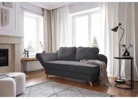 Șezlong gri cu tapițerie din catifea reiată (cu colț pe partea stângă) Chic Charlotte – Miuform