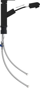 vidaXL Robinet chiuvetă de baie retractabil, negru, 157x172 mm