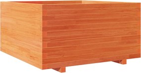 vidaXL Jardinieră grădină, maro ceruit, 90x90x49,5 cm, lemn masiv pin