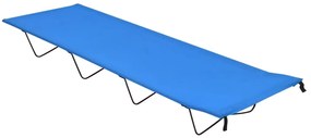 vidaXL Pat de camping, albastru, 180x60x19 cm, țesătură oxford și oțel