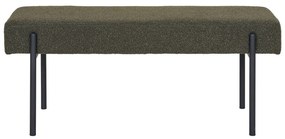 Bancă verde-închis cu tapițerie din țesătură bouclé Swindon – House Nordic