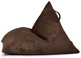 Fotoliu bean bag maro închis cu tapițerie din catifea reiată Razz – SLOWDOWN