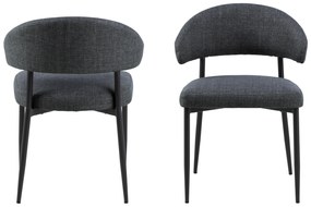 MAZZONI EXPORT IRIS Antracit [Gri închis] (material Basel 19) - SCAUN MODERN TAPIȚAT PENTRU SALON/SUFRAGERIE LOFT