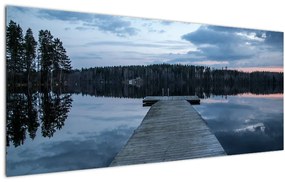 Tablou - Ponton de lemn, lac (120x50 cm)
