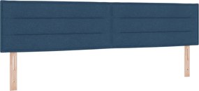 vidaXL Tăblie LED cu benzi LED cu headboard albastru 200 cm țesătură