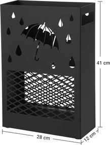 Suport metalic pentru umbrele RAIN, 28x12x41cm, negru SongmicsHome