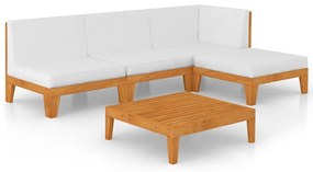 3058106 vidaXL Set mobilier de grădină cu perne, 5 piese, lemn masiv acacia