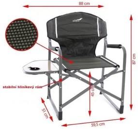 Scaun pliabil de camping cu masă și suport pentru băuturi