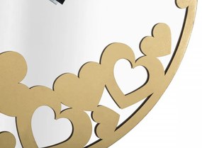 Ceas decorativ auriu din metal si sticla, ø 55 cm, Gold Heart Mauro Ferreti