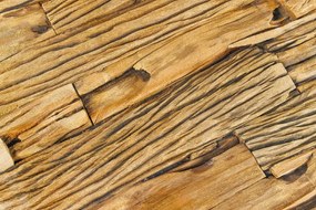 Masuta design high-tech din metal si lemn masiv, Barracuda 110cm