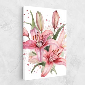 Tablou Canvas, 20x30cm, Dormitor si Living, Flori, Crini, Beautiful Pink Lily