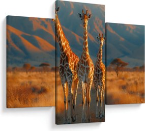 Tablou - Girafe pe pășune (90x60 cm)