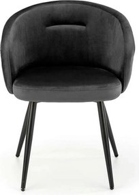 Scaun K430, negru, stofa catifelata/metal, 61x54x77 cm